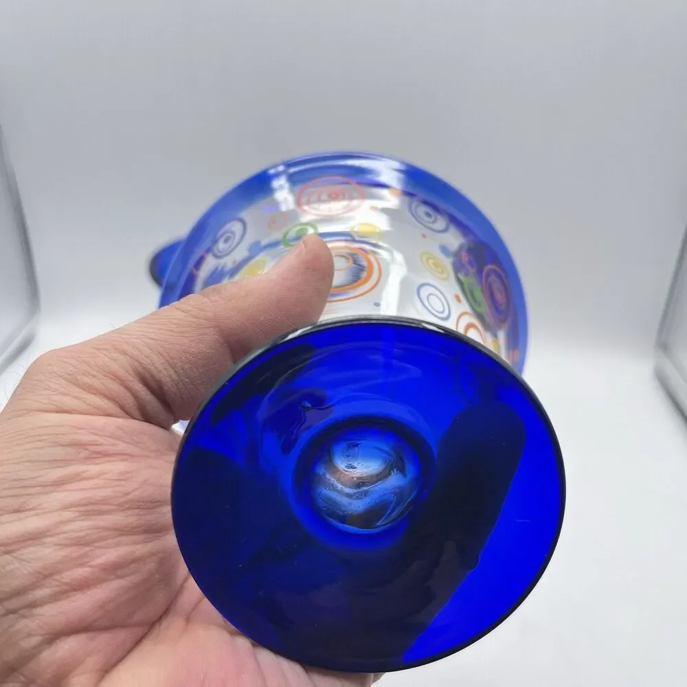 Royal Caribbean Kosta Boda Cocktail Glasses 2009 Hand blown Cobalt Blue 2